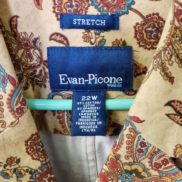 Cotton paisley print jacket. Size 3X - Picture 2 of 4